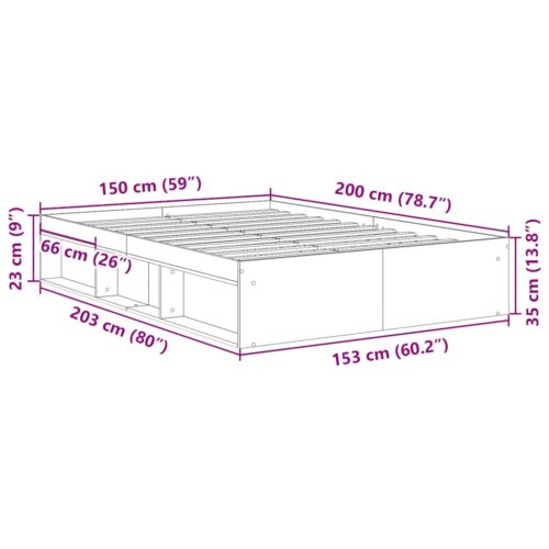 Bed Frame White 150x200cm - Image 10