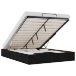Ottoman Storage Bed Frame Black Double Fabric