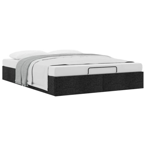 Ottoman Storage Bed Frame Black Double Fabric - Image 5
