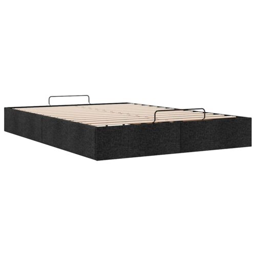 Ottoman Storage Bed Frame Black Double Fabric - Image 6