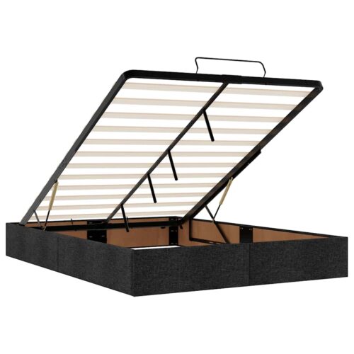 Ottoman Storage Bed Frame Black Double Fabric - Image 10