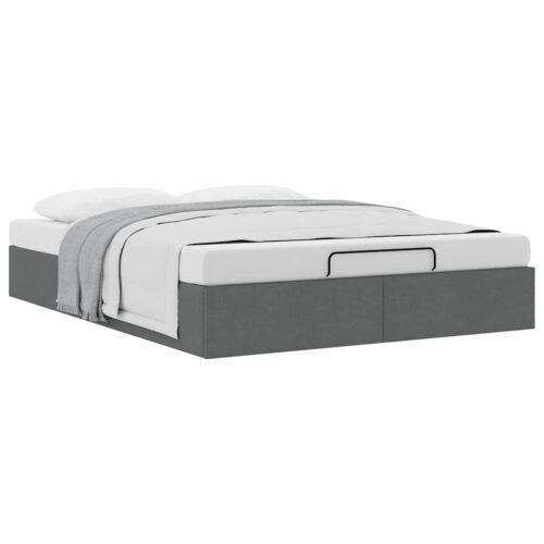 Ottoman Storage Bed Frame Dark Grey Queen Fabric - Image 5
