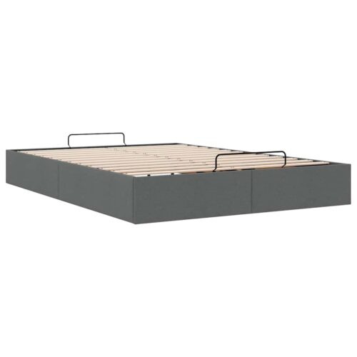 Ottoman Storage Bed Frame Dark Grey Queen Fabric - Image 6