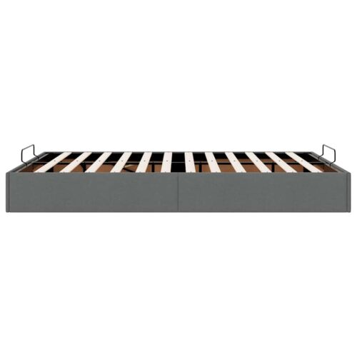 Ottoman Storage Bed Frame Dark Grey Queen Fabric - Image 8