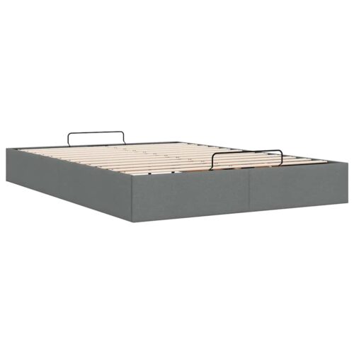 Ottoman Storage Bed Frame Dark Grey Queen Fabric - Image 9