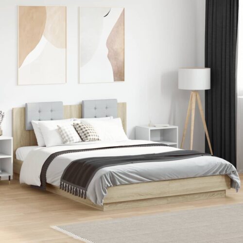 Bed Frame Sonoma Oak 150x200cm - Image 2