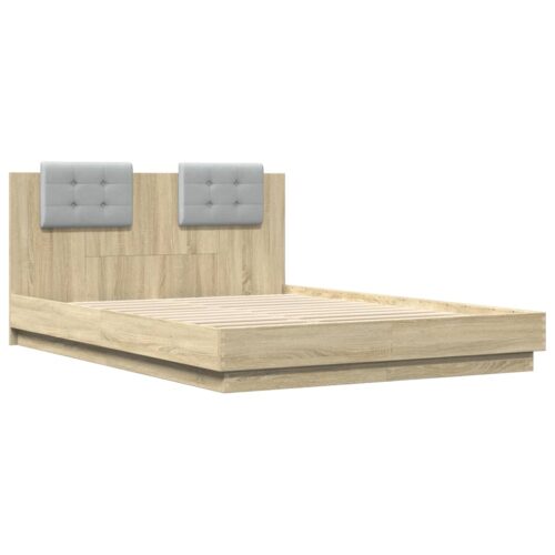 Bed Frame Sonoma Oak 150x200cm - Image 3