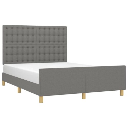 Bed Frame Dark Grey 137x187cm Double Fabric - Image 3