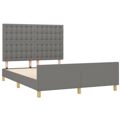Bed Frame Dark Grey 137x187cm Double Fabric - Image 4