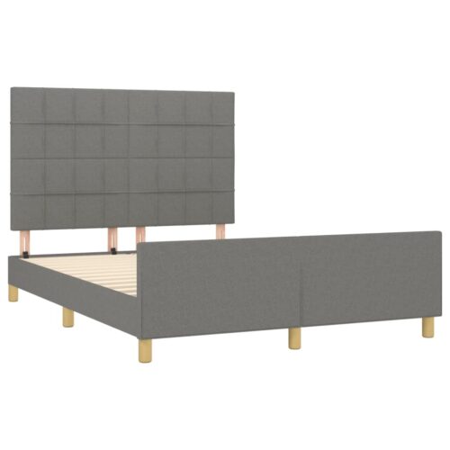Bed Frame Dark Grey 137x187cm Double Fabric - Image 4