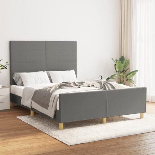 Bed Frame Dark Grey 137x187cm Double Fabric - Image 2