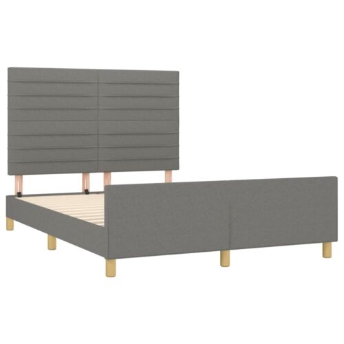 Bed Frame Dark Grey 137x187cm Double Fabric - Image 4