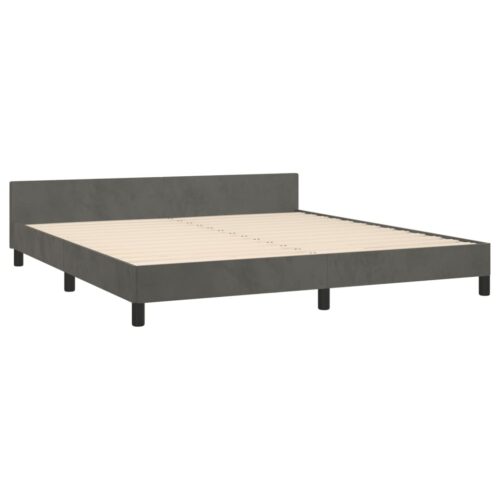 Bed Frame Dark Grey 152x203cm Queen Velvet - Image 5