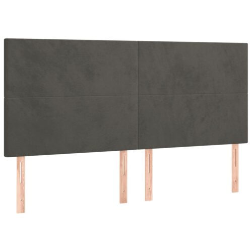 Bed Frame Dark Grey 152x203cm Queen Velvet - Image 9