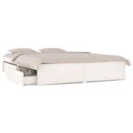 Bed Frame with Drawers White 135x190cm