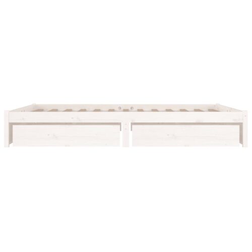 Bed Frame with Drawers White 135x190cm - Image 4
