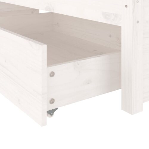 Bed Frame with Drawers White 135x190cm - Image 8