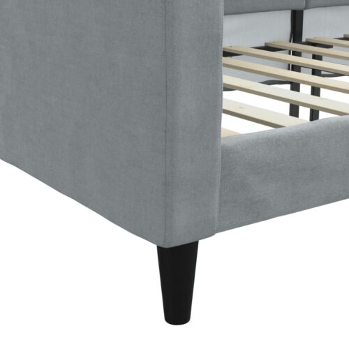 Day Bed Light Grey 90x190cm Fabric - Image 6