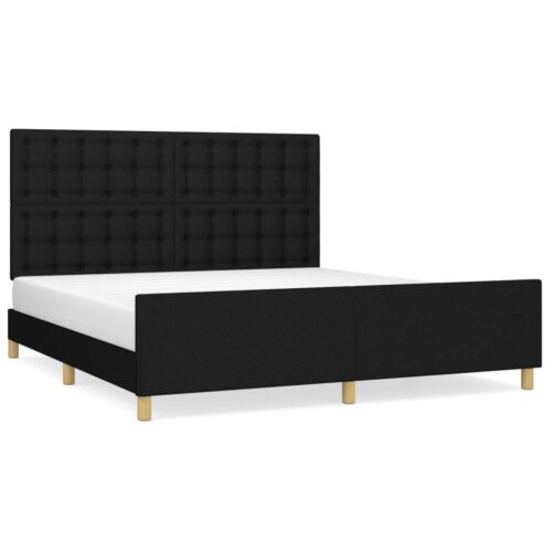 Bed Frame Black 152x203cm Queen Fabric