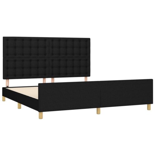 Bed Frame Black 152x203cm Queen Fabric - Image 4