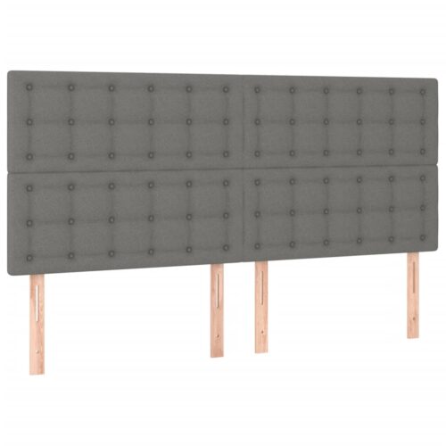 Bed Frame Dark Grey 152x203cm Queen Fabric - Image 9