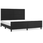 Bed Frame Black 152x203cm Queen Faux Leather