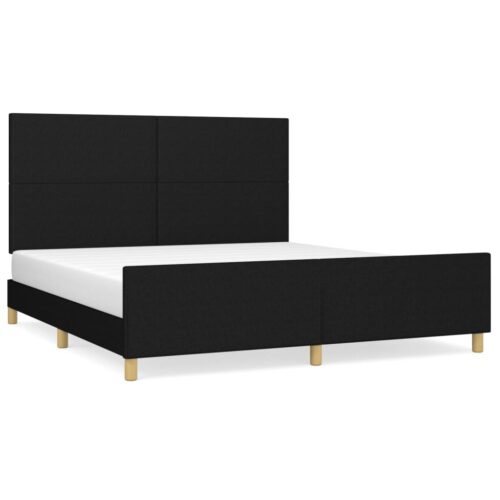 Bed Frame Black 152x203cm Queen Fabric