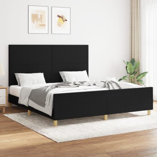 Bed Frame Black 152x203cm Queen Fabric - Image 2