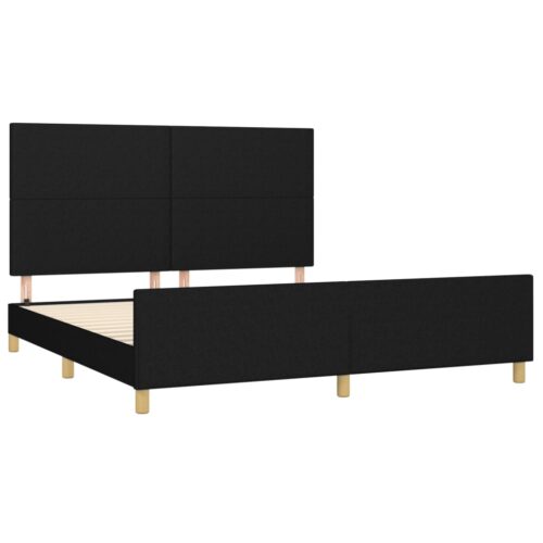 Bed Frame Black 152x203cm Queen Fabric - Image 4