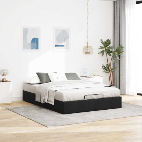 Ottoman Storage Bed Frame Black Queen Fabric - Image 3