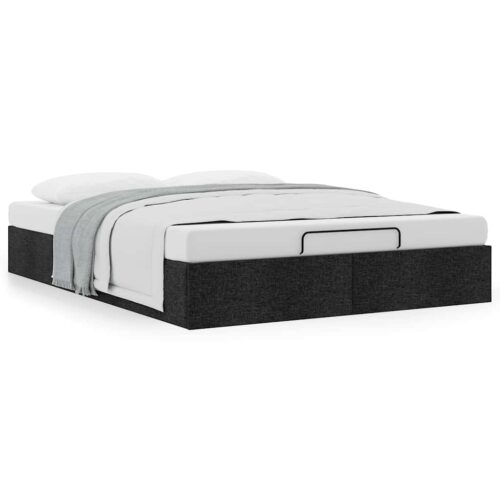 Ottoman Storage Bed Frame Black Queen Fabric - Image 4