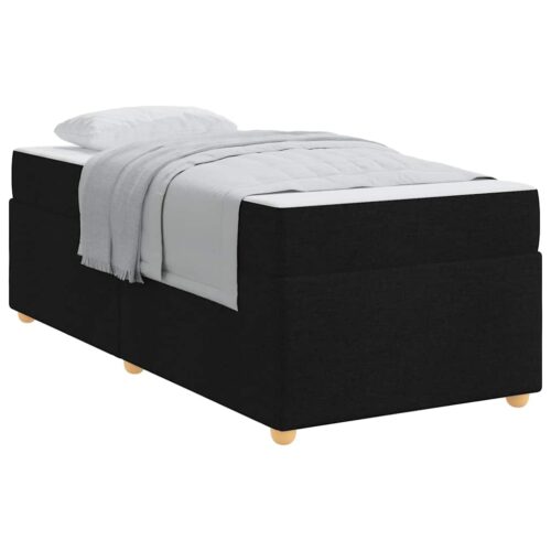 Bed Frame with Mattress Set Foam Fabric Base Platform Black Single Size 90x190cm - Image 3