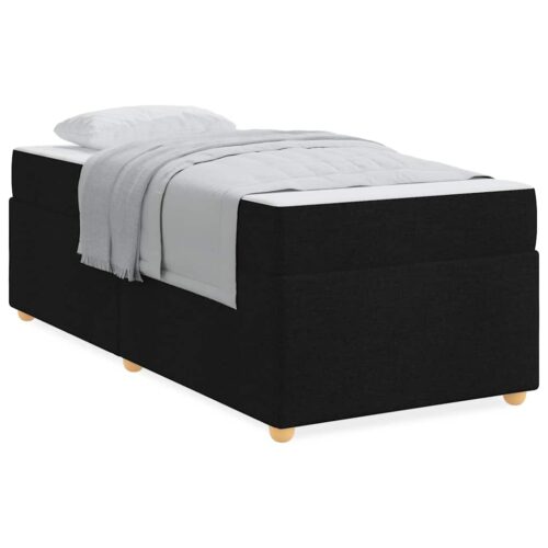 Bed Frame with Mattress Set Foam Fabric Base Platform Black Single Size 90x190cm - Image 4