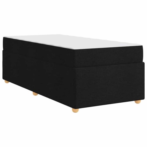Bed Frame with Mattress Set Foam Fabric Base Platform Black Single Size 90x190cm - Image 9