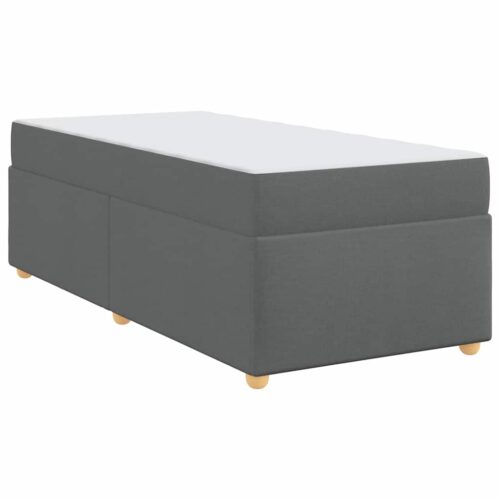 Bed Frame with Mattress Set Foam Fabric Base Platform Dark Grey Single 90x190cm