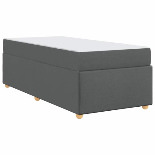 Bed Frame with Mattress Set Foam Fabric Base Platform Dark Grey Single 90x190cm - Image 9