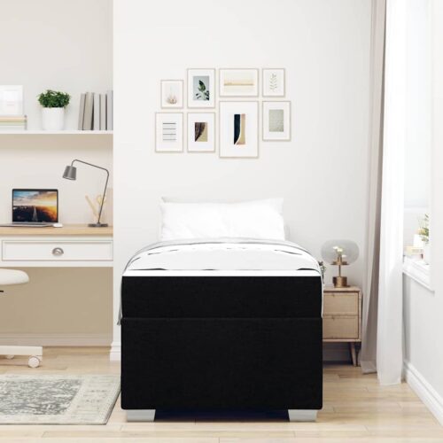 Bed Frame Black 90 x 190cm Fabric - Image 5