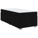 Bed Frame with Mattress Set Foam Fabric Base Platform Black Single 90x190cm