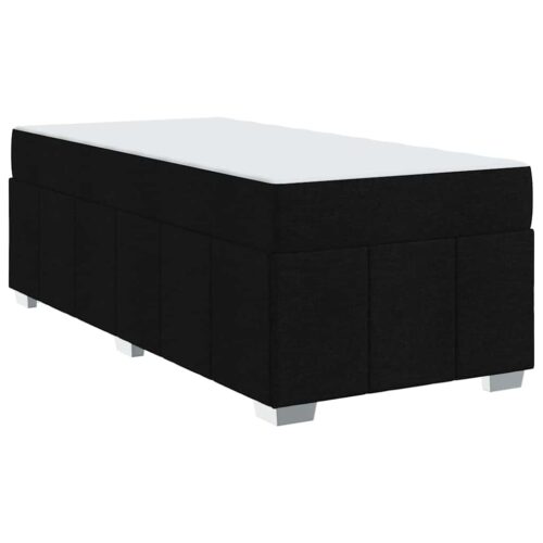 Bed Frame with Mattress Set Foam Fabric Base Platform Black Single 90x190cm