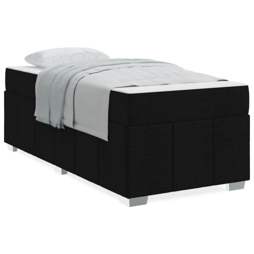 Bed Frame with Mattress Set Foam Fabric Base Platform Black Single 90x190cm - Image 4