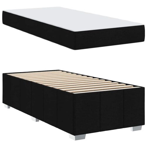 Bed Frame with Mattress Set Foam Fabric Base Platform Black Single 90x190cm - Image 6