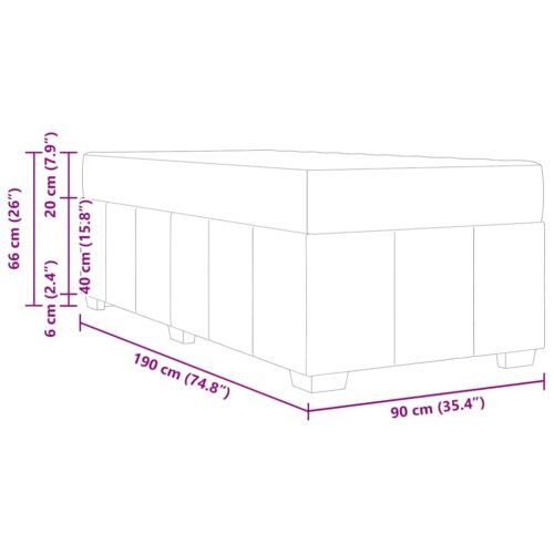 Bed Frame with Mattress Set Foam Fabric Base Platform Black Single 90x190cm - Image 12