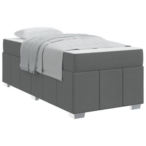 Bed Frame with Mattress Set Foam Fabric Base Platform Dark Grey Single 90x190cm - Image 3