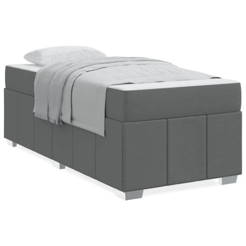 Bed Frame with Mattress Set Foam Fabric Base Platform Dark Grey Single 90x190cm - Image 4