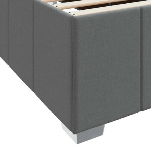 Bed Frame with Mattress Set Foam Fabric Base Platform Dark Grey Single 90x190cm - Image 10
