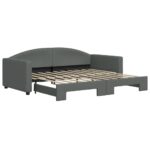 Daybed with Trundle Dark Grey 90x190cm