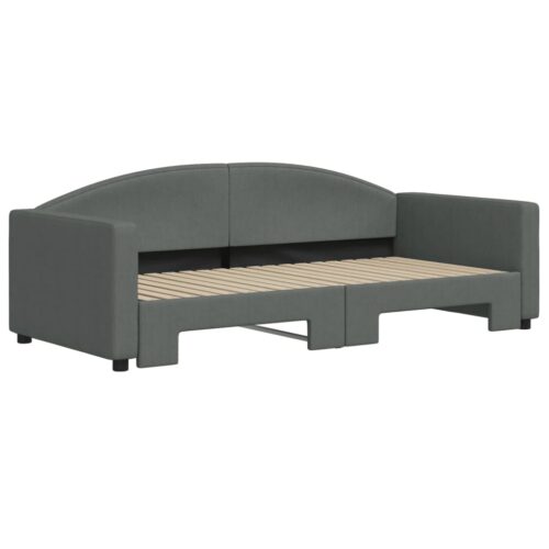 Daybed with Trundle Dark Grey 90x190cm - Image 3