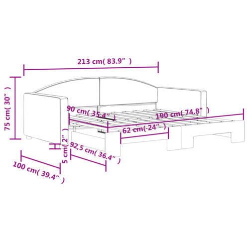 Daybed with Trundle Dark Grey 90x190cm - Image 11