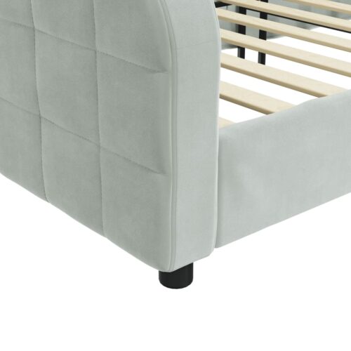 Day Bed Light Grey 90x190cm Velvet - Image 6