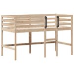 Kids Loft Bed 90x190cm Solid Wood Pine